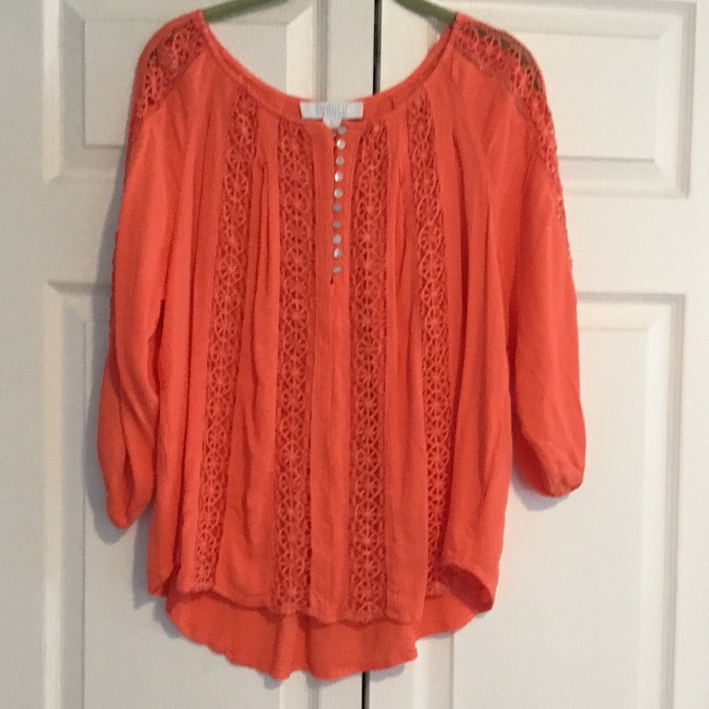 Elegant Orange Lace Blouse